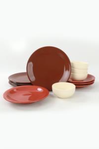 Keramika Ege Degrade Kahverengi Yemek Takımı 12 Parça 4 Kişilik