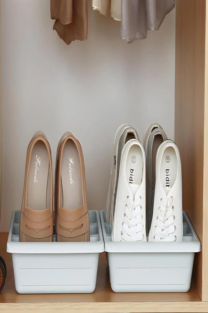 Bayev 2 Pieces Roma 3 Compartment Shoe Slipper Organizer Vertical