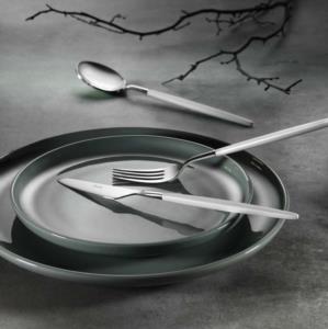 Batta Washabi Serisi Beyaz Parlak 6 Kişilik 18 Parça Yemek Çatal Bıçak Kaşık Takımı