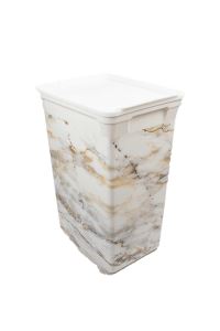 QUTU Trashbin marble 40 Litre Plastik Çöp Kovası