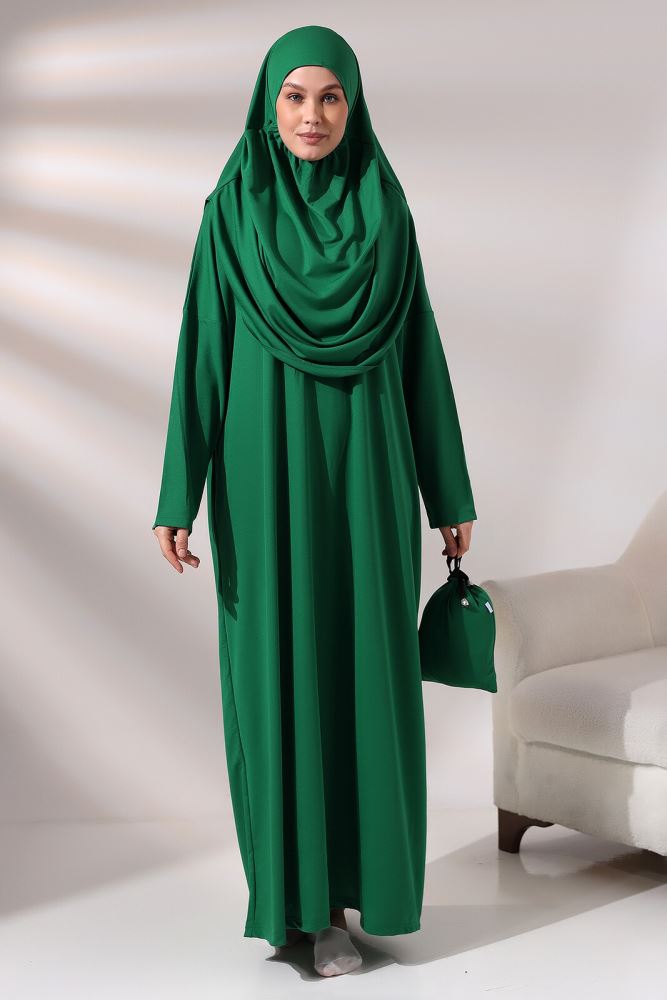 slim fit dress slacks Emerald Satin Open Abaya Online main image 0