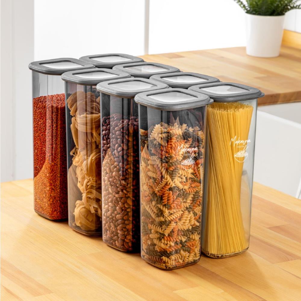 Vienev 8'li Etiketli Lux Hava Geçirmez Erzak Saklama Kabı Seti 2