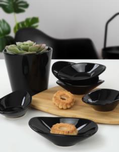 Keramika Siyah Dalga  Çerezlik / Sosluk 12 Cm 6 Adet