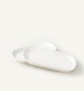 Keramika Mat Beyaz Noyan Kayık Tabak 26 Cm 2 Adet