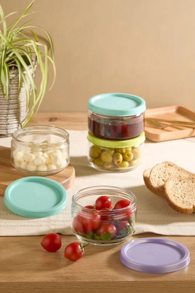 Kitchen Life 4-Piece Vacuum Glass Breakfast Storage Container Set