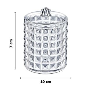 Piev Diamond Silindir Kapaklı Pamuk Takı Kolye Kozmetik Düzenleyici 2 Li Piev