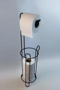 Modern AVM Metal Yedek Hazneli WC Kağıtlık Siyah 60cm