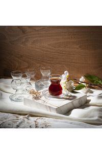 Paşabahçe etnik 12 parça çay seti takımı - çay bardağı takımı seti 96575