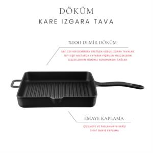Voeux Kitchenware Döküm Elegance Serisi 30cm Kare Izgara Tava