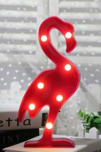 Modern Avm Ledli Flamingo Pilli Dekoratif Masa Lambası