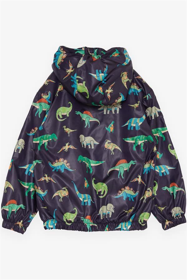 Breeze Boys Raincoat Strong Dinosaurs Patterned Dark Navy Blue Age
