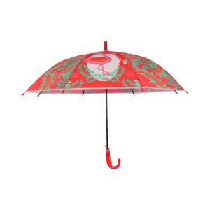 Düdüklü Çocuk Şemsiyesi Kırmızı Flamingo Desenli
