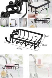 Modern AVM Çelik Mutfak Banyo Musluğuna Sabitlenebilir Sabunluk