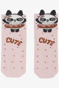 Katamino Girls Sock Socks 3D Cute Pandalet Printed Pink Age 56