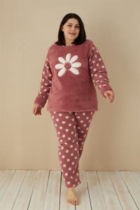 Akbeniz Welsoft Polar Kadın Büyük Beden Pijama Takımı 808035
