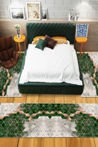 Milano Halı 3 Parça Kaymaz Yatak Odası Dot Halı Seti SD-399 Yeşil