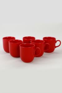 Keramika Kırmızı Ekinoks Kupa 10 Cm 6 Adet