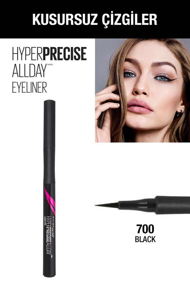 Maybelline Precise Day Black New Eyeliner Black Hyper All Eyeliner - 700 York