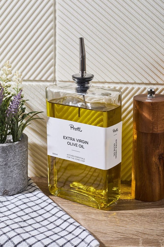 Perotti Molivet Silver Glass Oil Bottle 500 ml Glass Oil Bottle