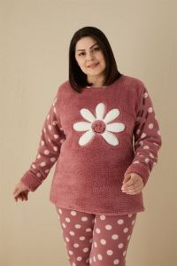 Akbeniz Welsoft Polar Kadın Büyük Beden Pijama Takımı 808035
