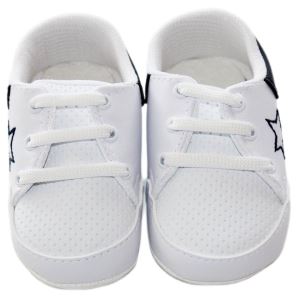 Unisex Siyah Yıldızlı Beyaz Bağcıklı Ayakkabı