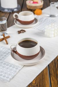 DORELİNE Coffeart El Yapımı Nescafe, Mocha, Americano, Filtre Kahve Fincan Seti 2 li
