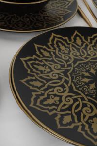 Keramika Topkapı Mat Siyah Yemek Takımı 24 Parça 6 Kişilik
