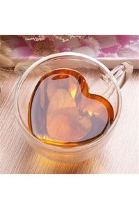 Perotti çift cidarlı cam çay kahve fincanı-çift cam kulplu kupa fincan 250 ml.12466