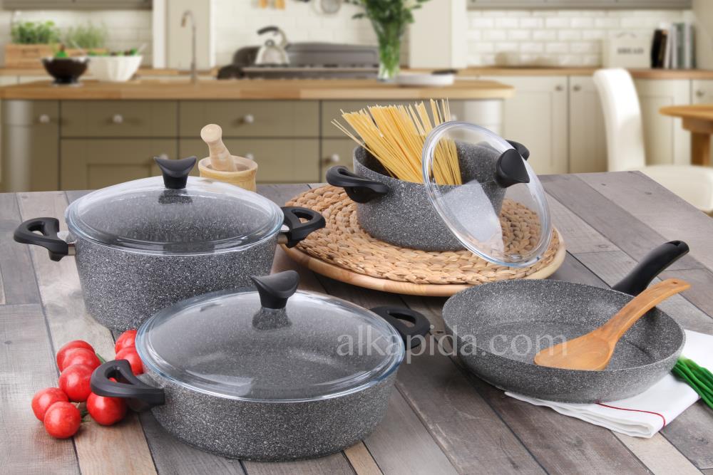 Taç Silver Cook 7 Parça Granit Tencere Seti TAC-5859.