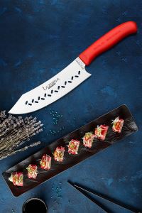 Lazbisa Çelik Gold Serisi Mutfak Bıçak Seti Et Kıyma Ekmek Sebze Meyve Kanallı Eğri Şef Bıçağı
