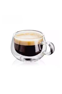 Perotti çift cidarlı cam çay kahve fincanı-çift cam kulplu kupa fincan 160 ml.12471