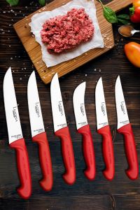 Lazbisa Çelik Silver Profosyonel 11 Parça Mutfak Bıçak Seti Et Ekmek Sebze Meyve Soğan Börek Şef Bıçağı