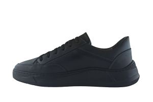Erkek Sneaker Mat Hakiki Deri Ayakkabı 044-0003 - Siyah