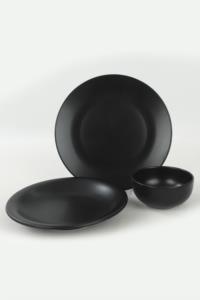 Keramika Ege Mat Siyah Yemek Takımı 12 Parça 4 Kişilik