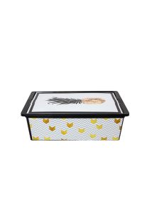 Qutu Trend Box Pineapple Gold-Dekoratif Saklama Kutusu 25 Litre 8695737107850