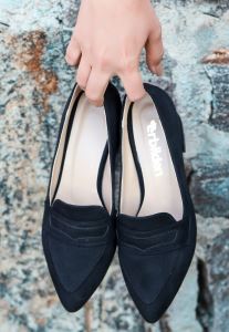 Reyna Siyah Süet Topuklu Ayakkabı