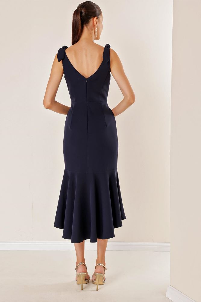 blue dress short front long back Navy Blue Prom Dress Sweetheart A-line Short Front Long Back - main image 1