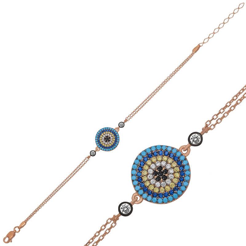 Silver Evil Eye Bracelet From Greece | Natural Turquoise Stones 4mm –  Sirioti Jewelry