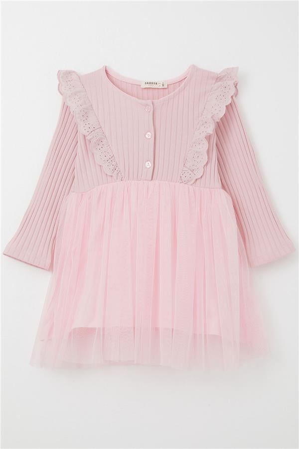 Mango Kids jurk met all over print oudroze/paars/zwart