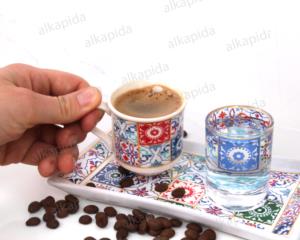 Aybaba Store Tekli Kahve Sunum Fincan Seti Etnik Desenli